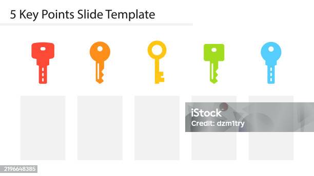 5 Key Points Slide Template Stock Illustration - Download Image Now ...