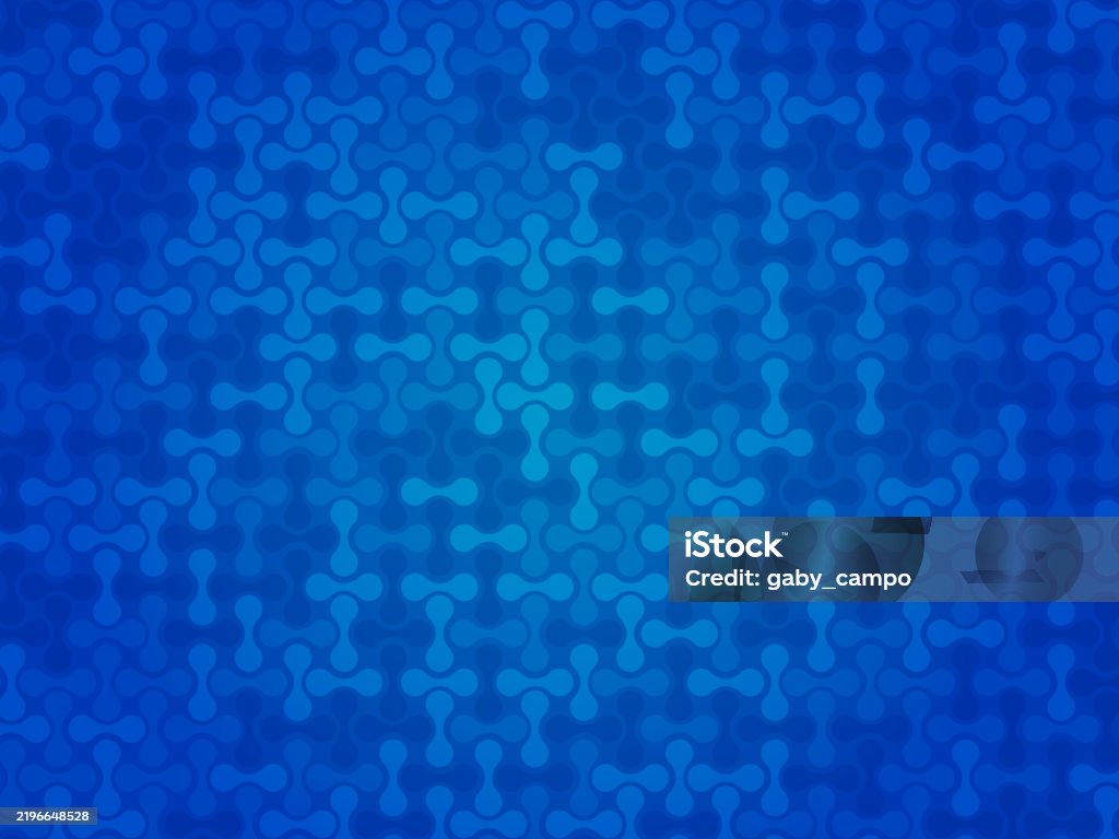 Blue Abstract Simple Pattern With Connected Circles Stock Illustration ...