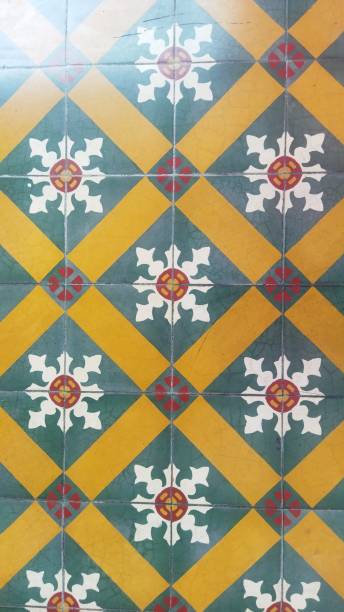 istock background texture of vintage floor with flora pattern 2196649122
