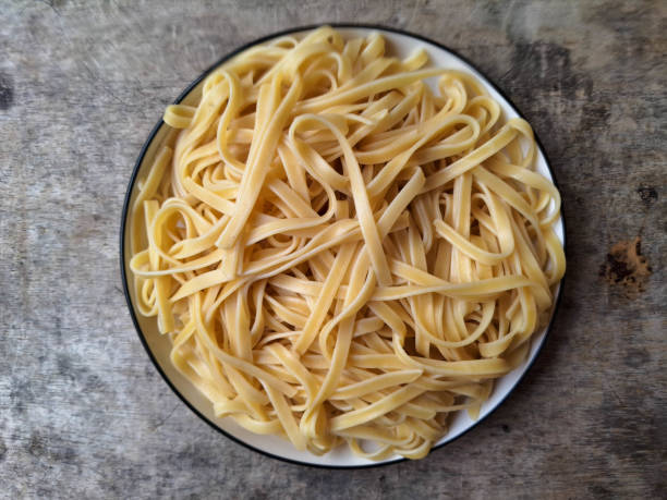 istock Fettucine Pasta On A Plate. Food Menu. Top View. 2196649519