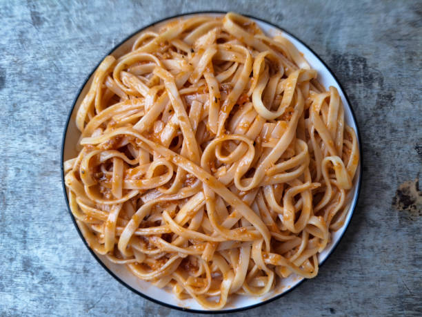 istock Fettucine Bolognese On A Plate. Food Menu. Top View. 2196649826