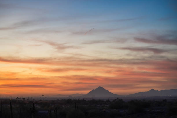 View of desert parkland at sunrise