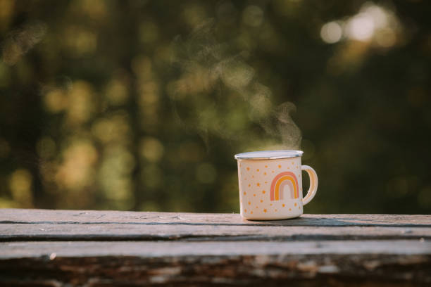 A cup of herbal tea in nature.