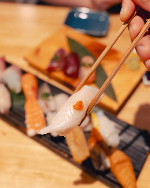 istock Japan Sushi - Engawa Hirame Nigiri - Restaurant 2196660283