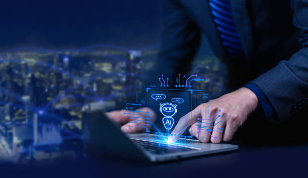 istock Businessman chatting with AI or artificial intelligence technology. A man uses a laptop computer to chat with an intelligent AI. 2196663525