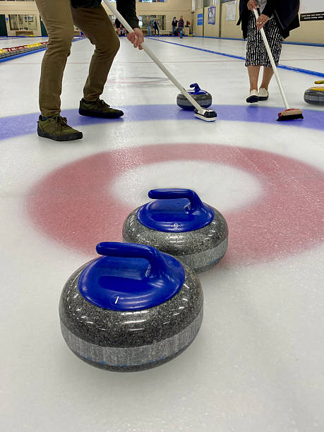 Curling at an indoor ice rink