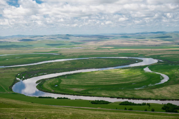 istock The eight trigrams-shaped river cuts through grassland 2196666199