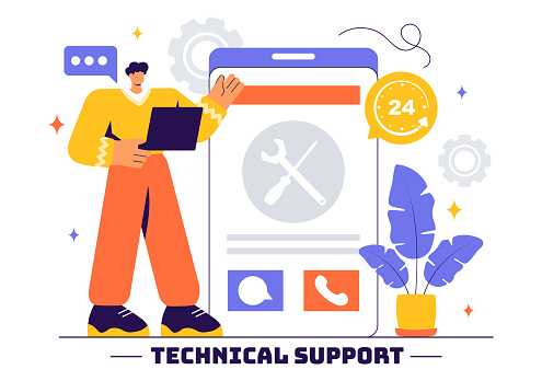 Development Support System Icon Vector Illustration Of A Technical Support System Featuring Software ...