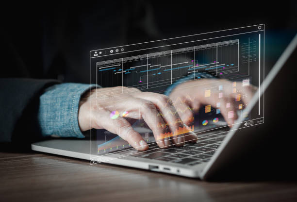 istock Businessman working with data management system on the laptop screen to make report with KPI. Corporate strategy for finance, operations, sales, and marketing. 2196673009