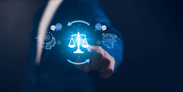 istock AI ethics or AI Law concept. Developing AI codes of ethics. Compliance, regulation, standard , business policy and responsibility for guarding against unintended bias in machine learning algorithms. 2196677986