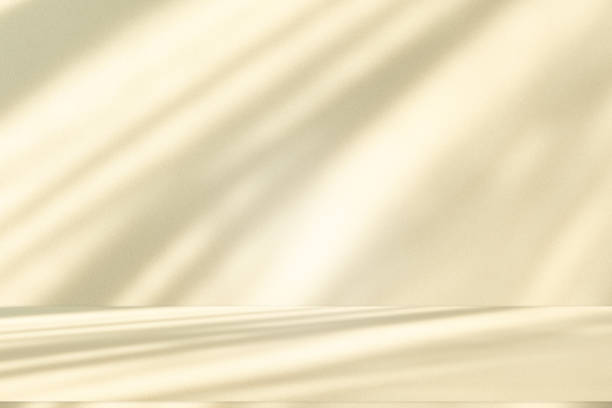 istock Studio style background wall decoration presentation uses white and beige tones. with shadows cast from a nearby window, concept creating a decorative 2196678768