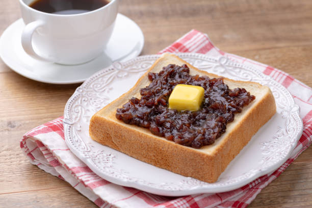 istock Red Bean Butter Toast on a Breakfast Table 2196685906