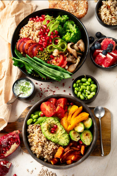 istock Gourmet and nutritious vegan meal. Healthy eating concept 2196686094