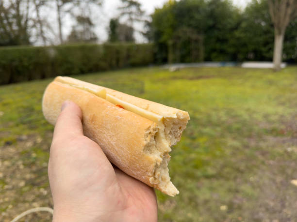 istock Enjoying a freshly bitten sandwich in a peaceful garden setting 2196693000
