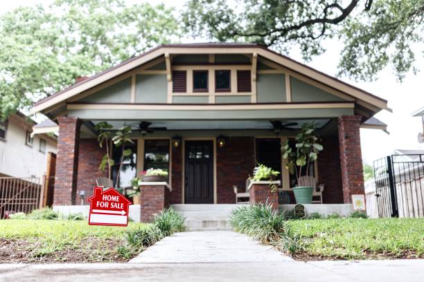 istock Modern American home prepared for sale 2196693088