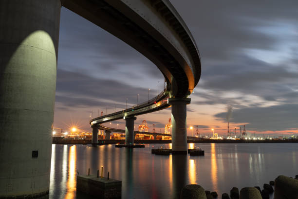 istock Beautiful sunset and a bridge over the sea 2196697283