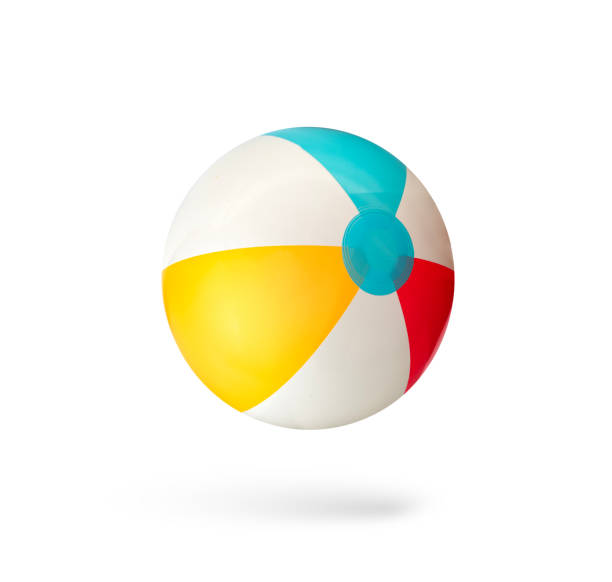 istock Beach ball isolated on white with shadow, pool game item, resort object. 2196698055