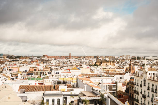 The city of Sevilla in Andalusia, Spain, as seen from above