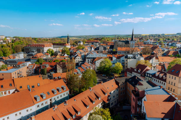 istock Scenic Aerial View of Historic Rooftops in Weimar on a Bright Spring Day 2196712290