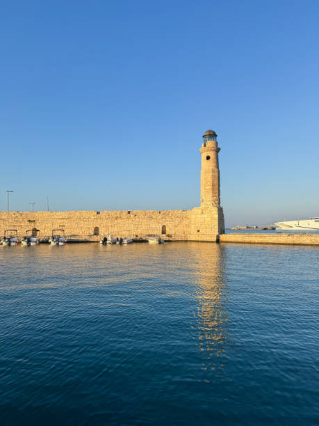 istock Lighthouse in the old port of Rethymnon, Greece. 2196713076