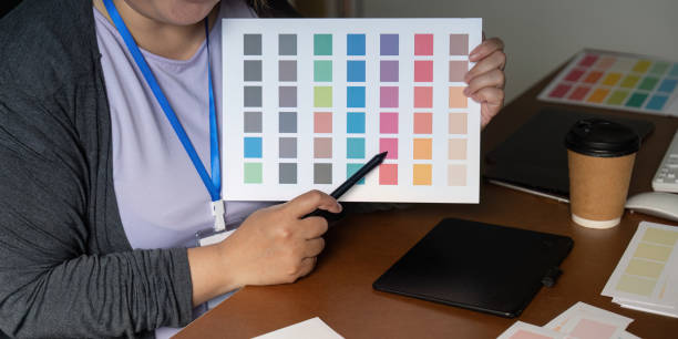 istock Graphic designer showcasing a vibrant color palette for creative projects 2196713857