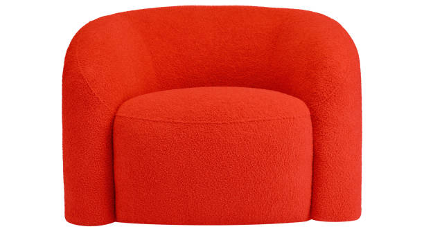 istock Modern Red Armchair with Rounded Design 2196713980