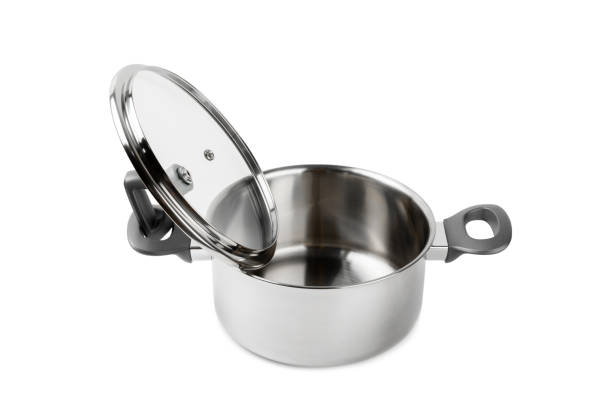 istock Stainless steel saucepan isolated on white background. Modern saucepan. Kitchen utensils. Cooking pan. Cooking concept. Mockup 2196718343