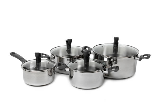 istock Stainless steel saucepan isolated on white background. Modern saucepan. Kitchen utensils. Cooking pan. Cooking concept. Mockup 2196718374