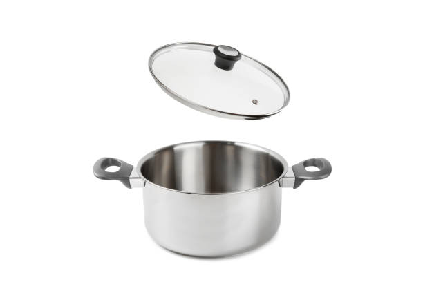 istock Stainless steel saucepan isolated on white background. Modern saucepan. Kitchen utensils. Cooking pan. Cooking concept. Mockup 2196718429