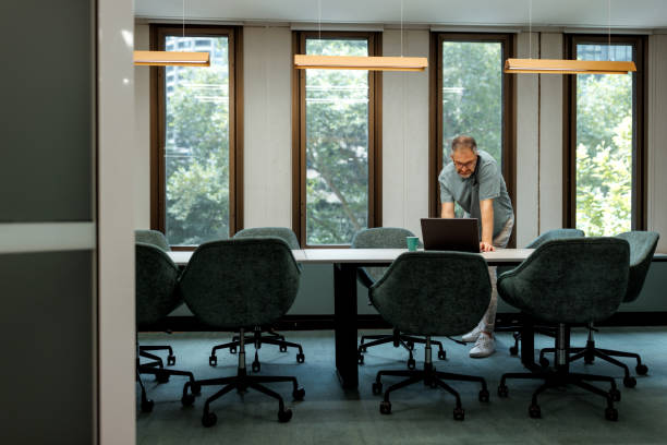 istock Businessman using laptop at the modern meeting room 2196722623