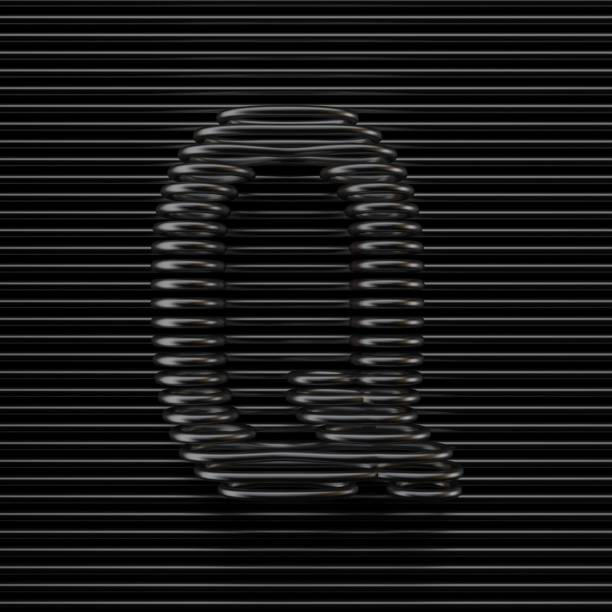istock Black wire font Letter Q 3D 2196725390