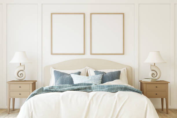 istock Interior of modern bedroom. Frame mockup. 3d render. 2196725880