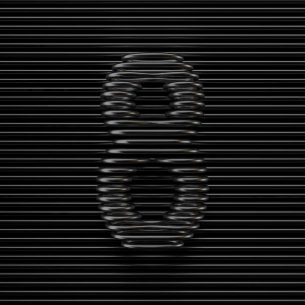 istock Black wire font Number 8 EIGHT 3D 2196725886