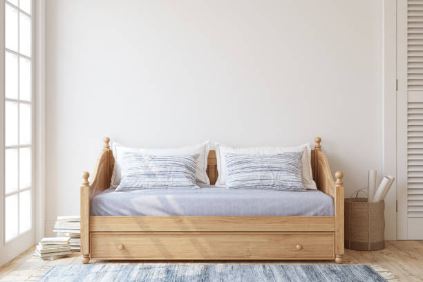 istock Bedroom interior mockup. Teenboy room. 3d render. 2196726080