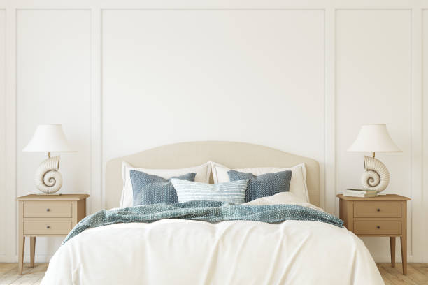 istock Interior of modern bedroom. Interior mockup. 3d render. 2196726115