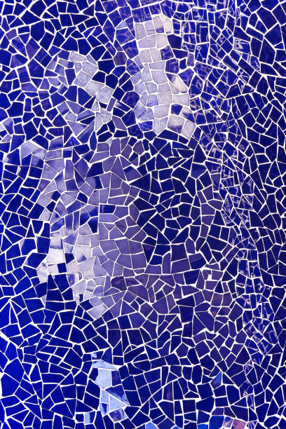 istock Blue ceramic mosaic tiles called trencadis 2196726321