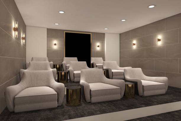 istock Modern Home Theater With Comfortable Seating in a Stylish Interior Design 2196729539