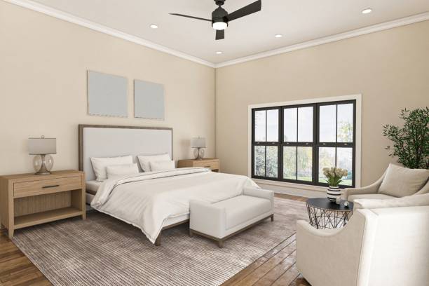 istock Elegant Minimalistic Bedroom Interior with Natural Lighting and Modern Design Elements 2196730286