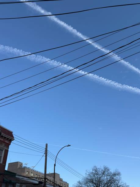 A Bronx blue sky and electric cables and