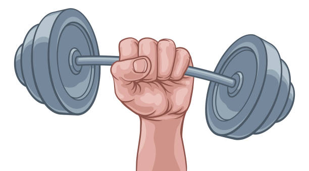 istock Weight Lifting Fist Hand Holding Barbell Concept 2196736882