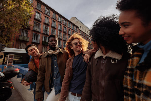 istock Group of young students walking together in Madrid, Spain 2196737136