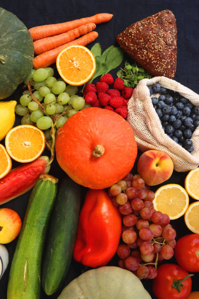 istock Various Healthy Food On Dark Background 2196741494
