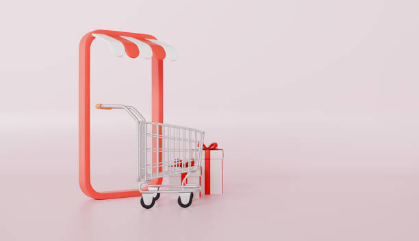 istock Shopping cart with gift boxes, online or retail shopping 2196744240