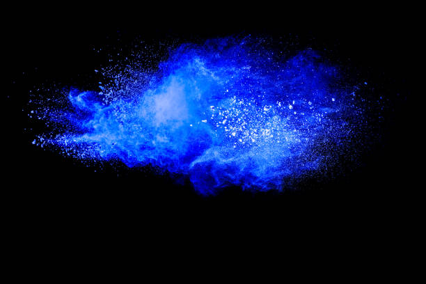 istock Blue explosion of smoke and dust is captured. 2196744380