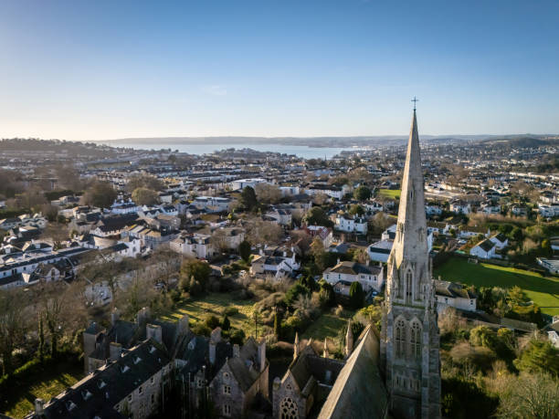 istock Church spire and view of Torquay 2196744561