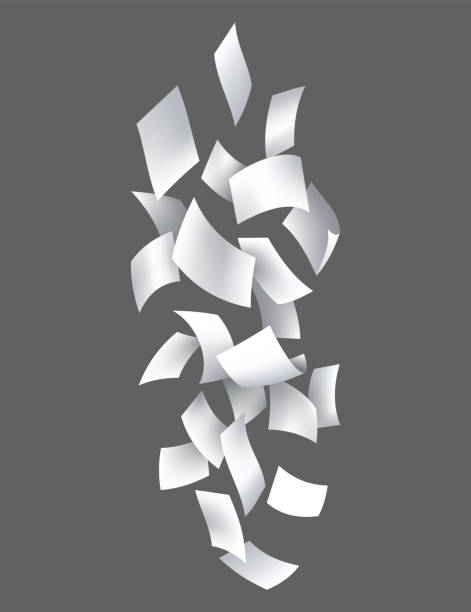 istock Falling paper sheets. Set of flying curved leaves of paper. Vector loose soar of notes with curled edges. Fly scattered notes, empty chaotic paperwork 2196761130