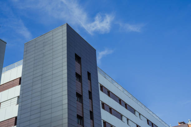 istock Modern building with glass windows. Architectural design of buildings. Irkutsk modern. Office premises, houses, housing construction 2196762068