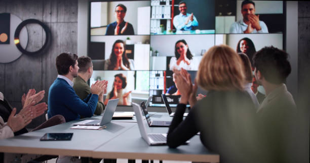istock Successful Promotion Celebration in Virtual Training Meeting 2196768336
