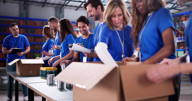 istock Diverse Community Group Organized Food Donation 2196768409