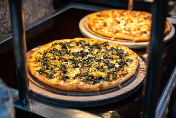 istock Fresh İtalian pizzas in a restaurant buffet 2196769267